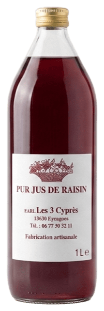 Bouteille de pur jus de raisin rouge