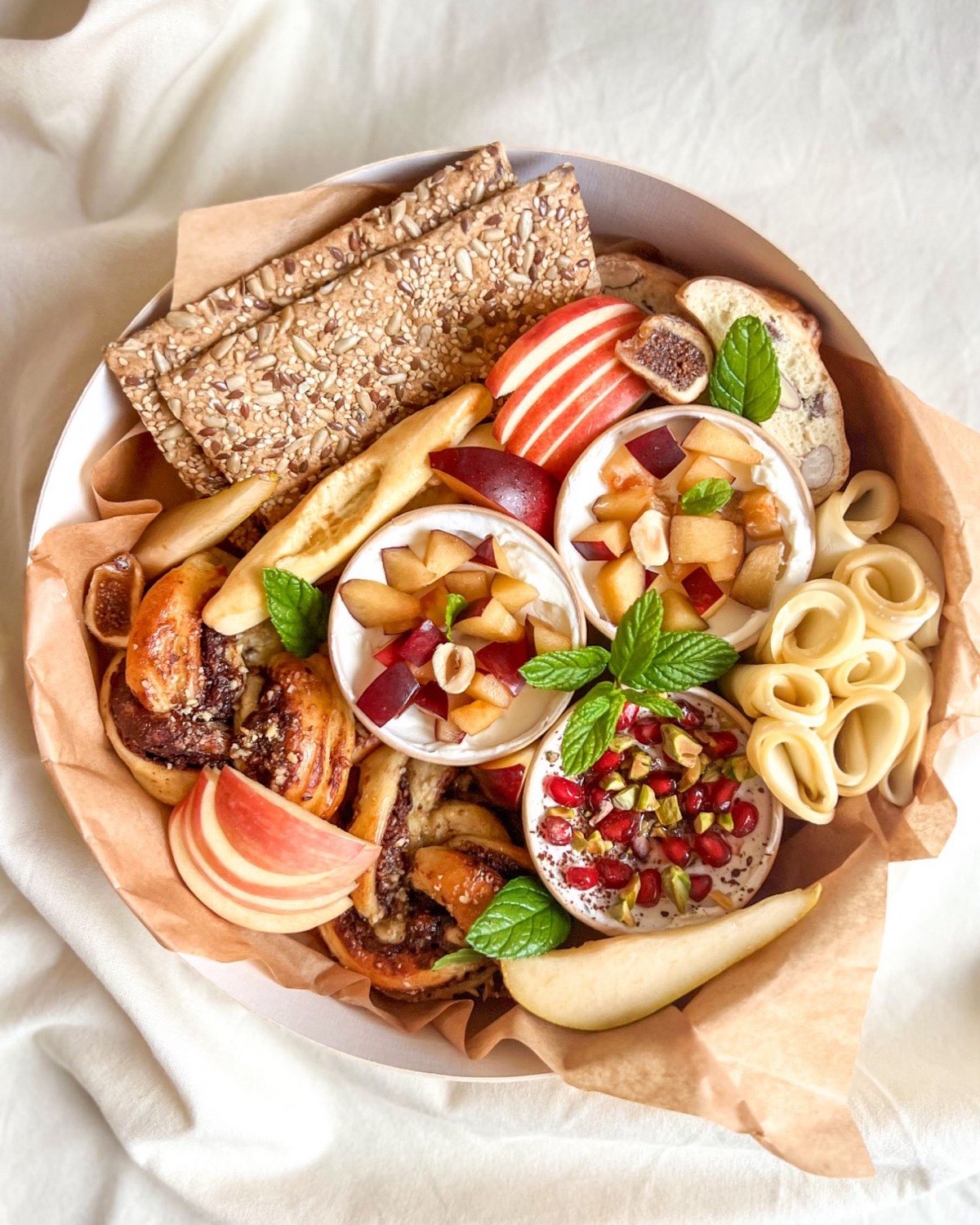 Plateau Brunch fait maison, vu de dessus